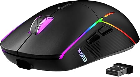FFJ Wireless Gaming Mouse, 24000 DPI, Tri-Mode 2.4G/USB-C/Bluetooth 5.3 Gaming Mouse Wireless, RGB Programmable Mouse Gamer, 75Hrs Battery Life, Rechargeable Gaming Mice for PC, Mac, PS5, Xbox - Black - Image 4
